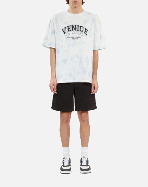 T-shirt dégradé avec sérigraphie bleu ciel