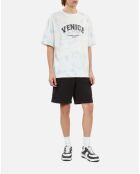 T-shirt dégradé avec sérigraphie bleu ciel