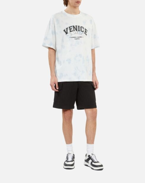 T-shirt dégradé avec sérigraphie bleu ciel