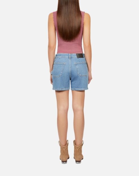 Top en maille ajourée lilas