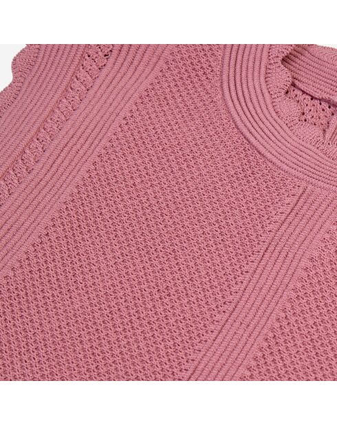 Top en maille ajourée lilas