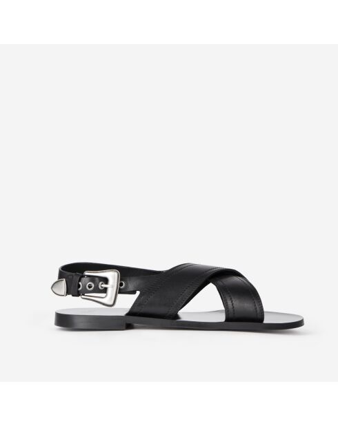 Sandales en cuir noir