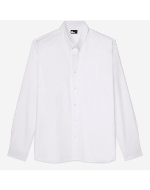 Chemise Oxford avec broderie blanche