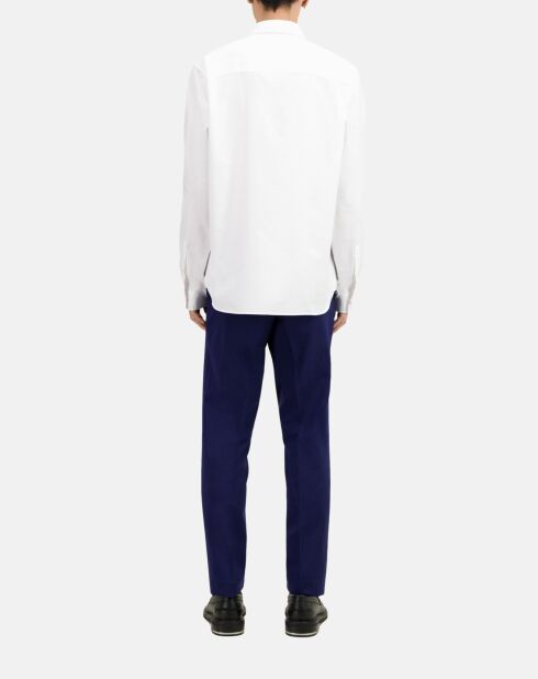 Chemise Oxford avec broderie blanche