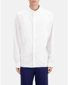 Chemise Oxford avec broderie blanche