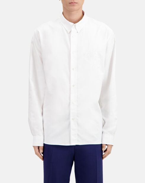 Chemise Oxford avec broderie blanche