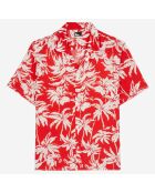 Chemise manches courtes avec palmiers rouge