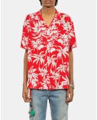 Chemise manches courtes avec palmiers rouge