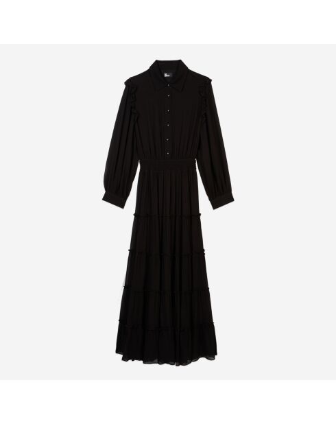 Robe longue avec volants noire
