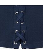 T-shirt avec laçage et sérigraphie bleu