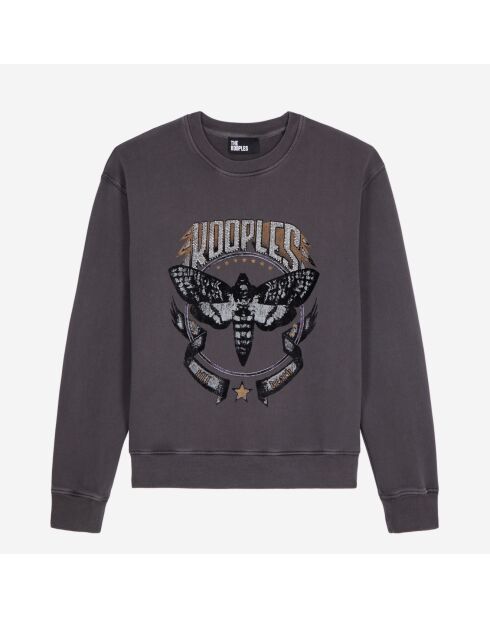 Sweatshirt avec sérigraphie gris carbone