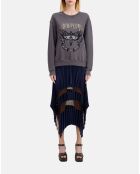 Sweatshirt avec sérigraphie gris carbone