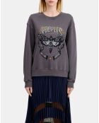 Sweatshirt avec sérigraphie gris carbone