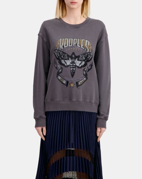 Sweatshirt avec sérigraphie gris carbone