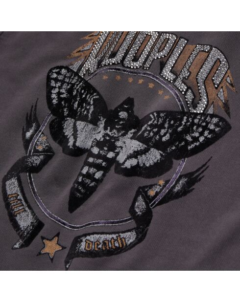 Sweatshirt avec sérigraphie gris carbone