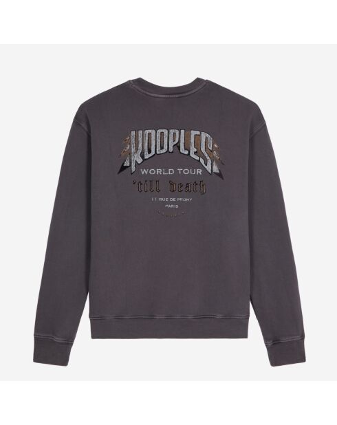 Sweatshirt avec sérigraphie gris carbone