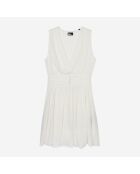 Robe courte tissu crinkle blanche