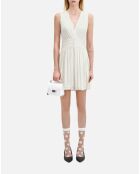 Robe courte tissu crinkle blanche