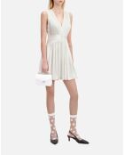 Robe courte tissu crinkle blanche