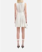 Robe courte tissu crinkle blanche