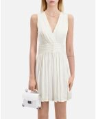 Robe courte tissu crinkle blanche