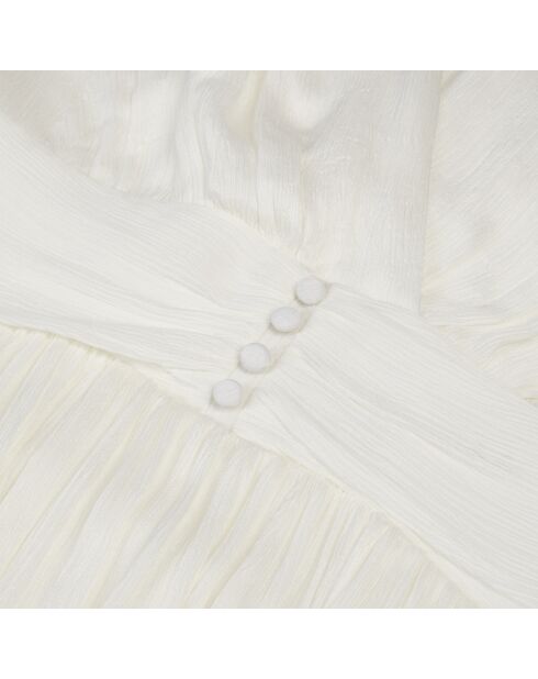 Robe courte tissu crinkle blanche