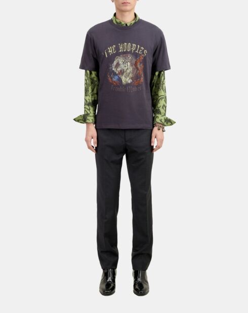 T-shirt avec sérigraphie gris