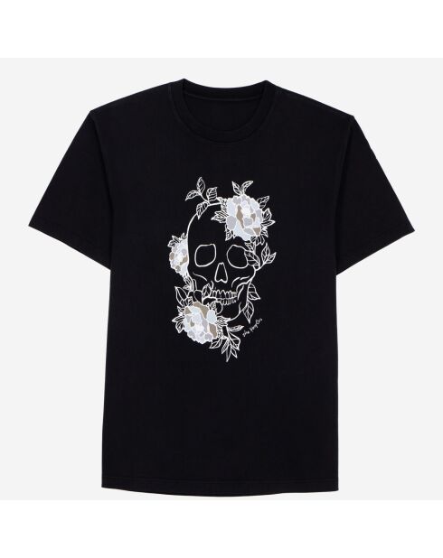 T-shirt avec sérigraphie noir délavé