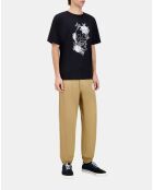 T-shirt avec sérigraphie noir délavé