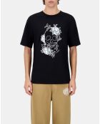 T-shirt avec sérigraphie noir délavé