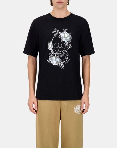 T-shirt avec sérigraphie noir délavé