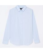 Chemise classique popeline stretch bleue