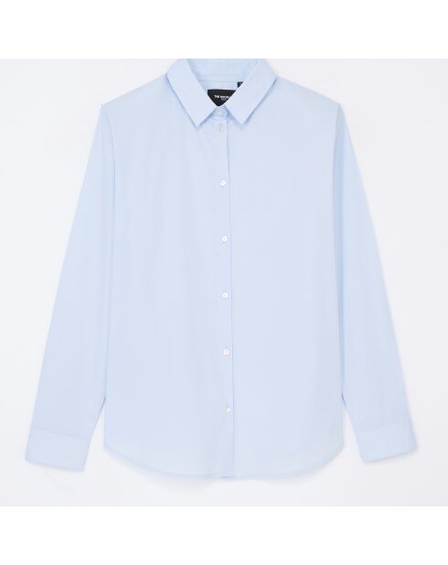 Chemise classique popeline stretch bleue