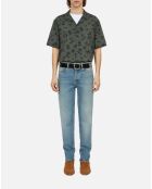 Chemise manches courtes avec palmiers kaki