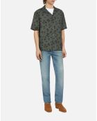 Chemise manches courtes avec palmiers kaki