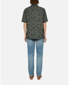 Chemise manches courtes avec palmiers kaki