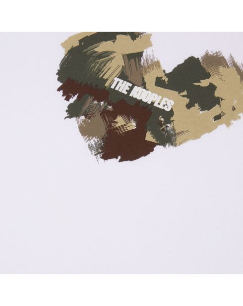 T-shirt avec sérigraphie cœur camo blanc