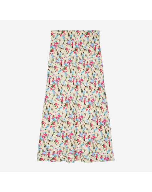 Jupe longue fleurie jaune