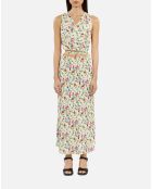 Jupe longue fleurie jaune