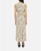 Jupe longue fleurie jaune