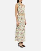 Jupe longue fleurie jaune