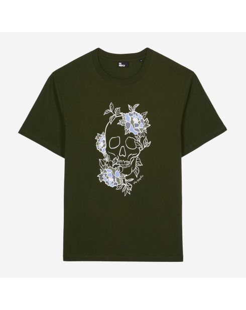 T-shirt avec sérigraphie vert foncé