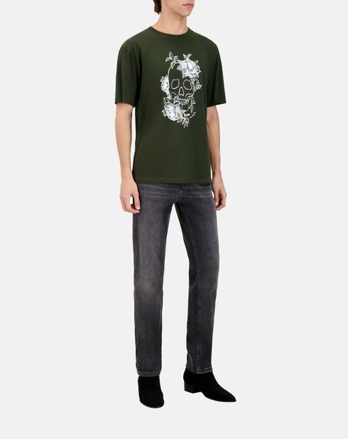 T-shirt avec sérigraphie vert foncé