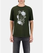 T-shirt avec sérigraphie vert foncé