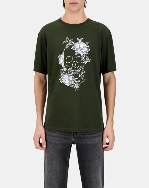 T-shirt avec sérigraphie vert foncé