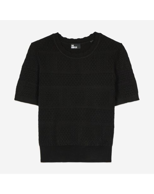 Pull en maille ajourée noir