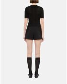 Pull en maille ajourée noir