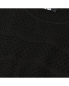 Pull en maille ajourée noir