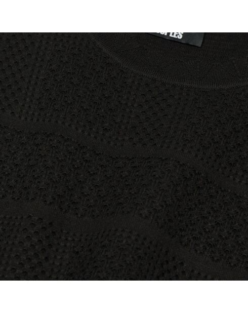 Pull en maille ajourée noir