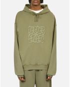 Sweatshirt à capuche avec broderie logo vert